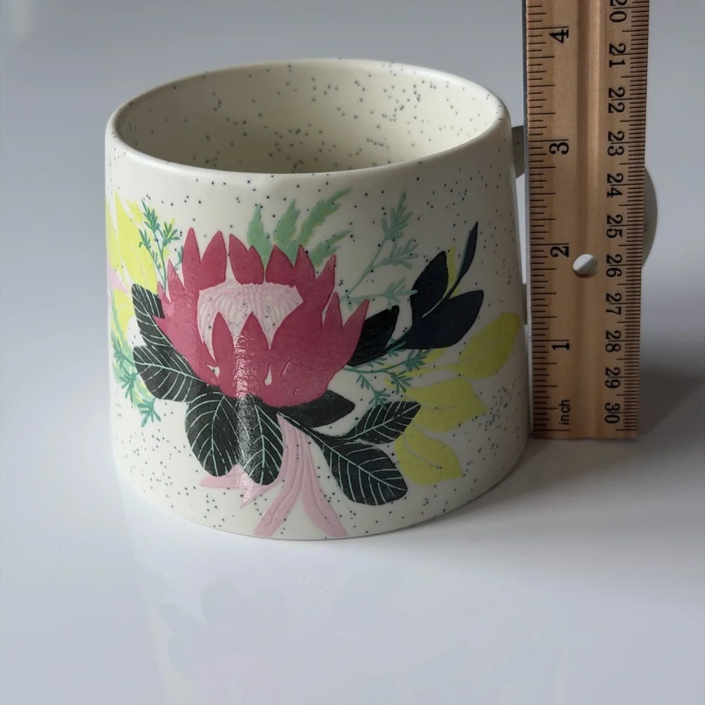 Starbucks Summer 2022 Cactus Floral Ceramic Speckled Coffee Mug -14 Oz